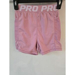 Pro Womens Pink Compression Athletic Shorts Side Pockets XS Mauve Workout Gym